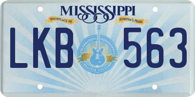 MS license plate LKB563