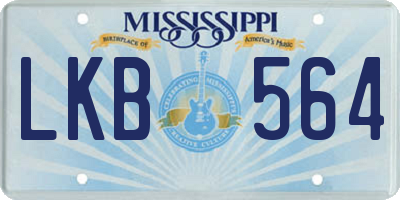 MS license plate LKB564