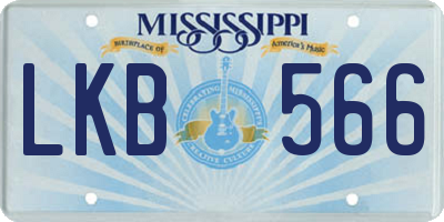 MS license plate LKB566