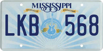 MS license plate LKB568