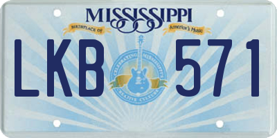 MS license plate LKB571