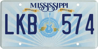 MS license plate LKB574
