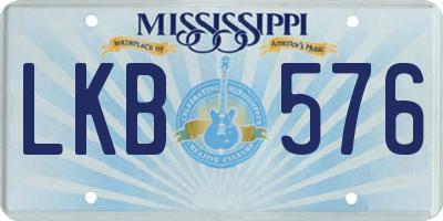 MS license plate LKB576