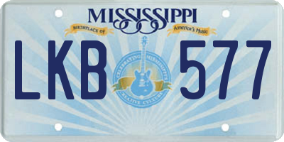 MS license plate LKB577