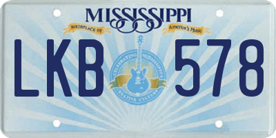 MS license plate LKB578