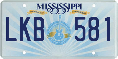 MS license plate LKB581