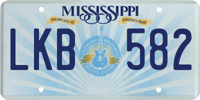 MS license plate LKB582