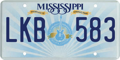 MS license plate LKB583