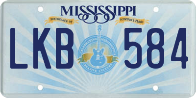MS license plate LKB584