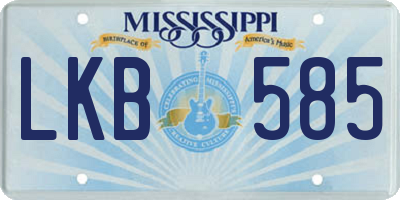 MS license plate LKB585