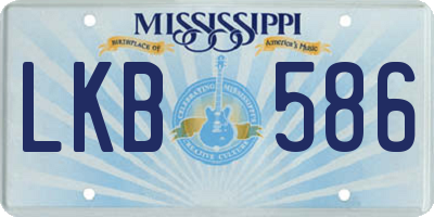 MS license plate LKB586
