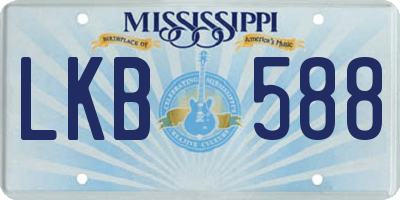 MS license plate LKB588