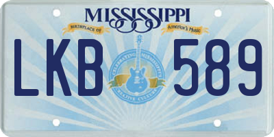 MS license plate LKB589