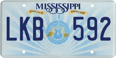 MS license plate LKB592