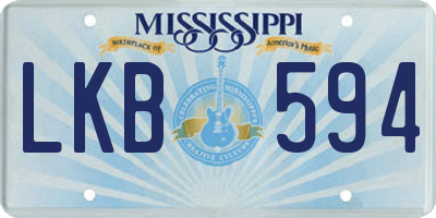 MS license plate LKB594