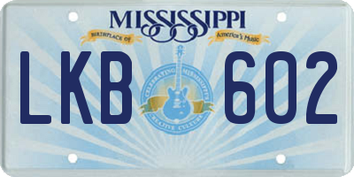 MS license plate LKB602