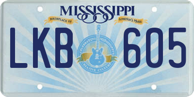 MS license plate LKB605