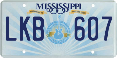 MS license plate LKB607