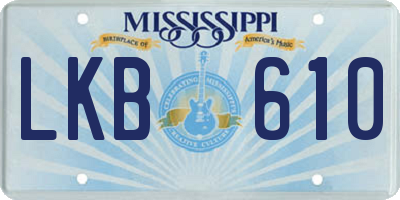 MS license plate LKB610