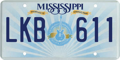 MS license plate LKB611