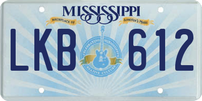 MS license plate LKB612