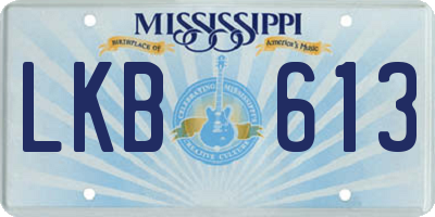 MS license plate LKB613