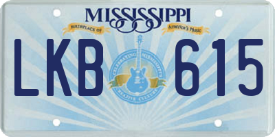 MS license plate LKB615