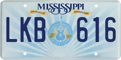 MS license plate LKB616