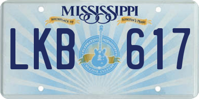 MS license plate LKB617
