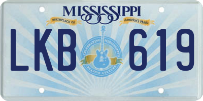 MS license plate LKB619