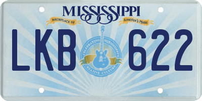 MS license plate LKB622