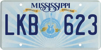 MS license plate LKB623