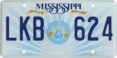 MS license plate LKB624