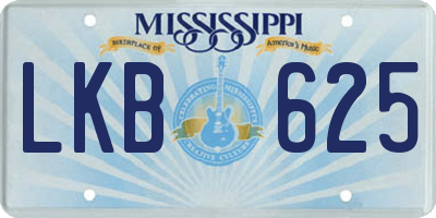 MS license plate LKB625