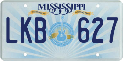 MS license plate LKB627