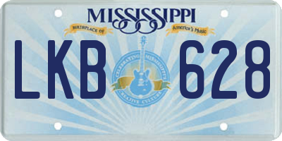 MS license plate LKB628