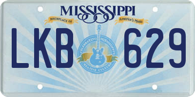 MS license plate LKB629