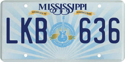 MS license plate LKB636