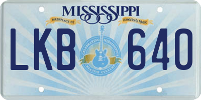 MS license plate LKB640