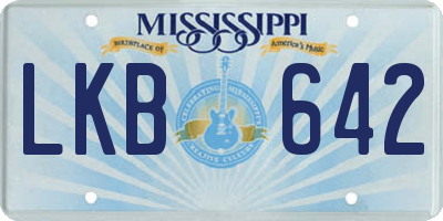 MS license plate LKB642