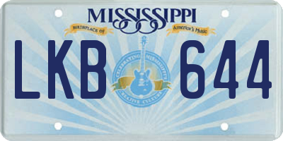 MS license plate LKB644
