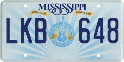 MS license plate LKB648
