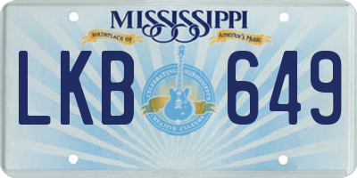 MS license plate LKB649