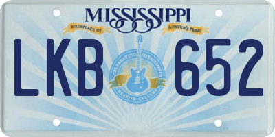 MS license plate LKB652