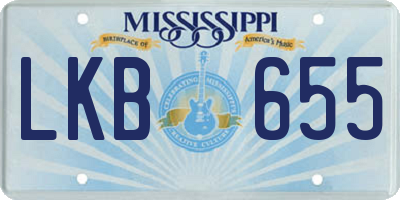 MS license plate LKB655