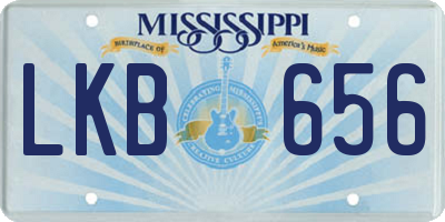 MS license plate LKB656