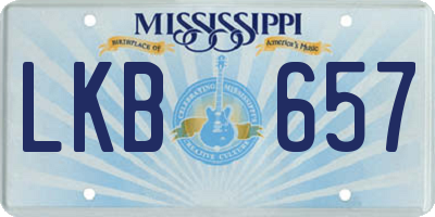 MS license plate LKB657