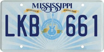 MS license plate LKB661