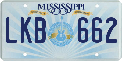 MS license plate LKB662