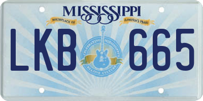 MS license plate LKB665